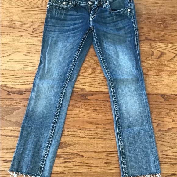 Rock Revival Cropped Raw Hem Skinny Jean Sz 27 - Picture 2 of 6